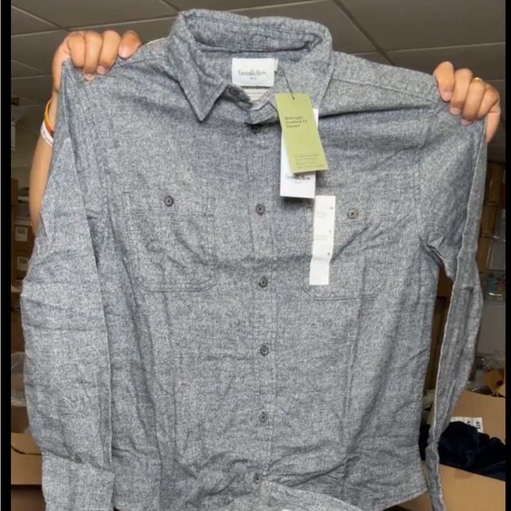 Goodfellow & Co Gray Button-Up Shirt